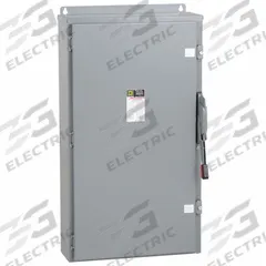 SQUARE D Safety Switch: Non-Fusible, 600 A, Three Phase, 600V AC, Galvanized Steel, Indoor/Outdoor (MPN HU366AWK). Key specifications — attr867131: SQUARE D.
