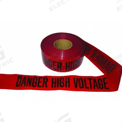 APPROVED VENDOR Barricade Tape: 1,000 ft Lg, 3 in Wd, Danger High Volt Legend, LDPE - Specific Danger Messaging Barrier Tape