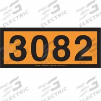 LABELMASTER Orange Panel Placard: 3082, 6 5/16 in x 15 3/4 in, 6 5/16 in Label Ht, Vinyl, 25 PK (MPN ZOPEZ3082). Key specifications — Brand: LABELMASTER; Message: 3082.