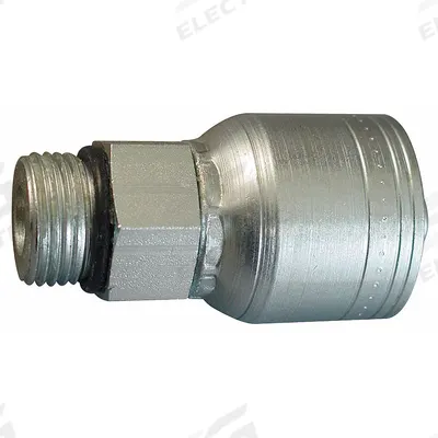 AEROQUIP Hydraulic Crimp Fitting: Steel x Steel, Straight, -20 For Hose Dash Size - Aeroquip Crimp Hydraulic Hose Fittings with ORB Connection