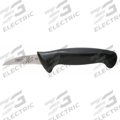 MERCER CUTLERY Paring Knife: Curved, 2 1/2 in Overall Lg, Steel Blade, Black Handle, Stamped - Peeling Knives