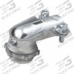 Connector - Clamp Style, 90 Degrees: Zinc, 1/2 in Trade Size, 1/2 in MNPT, Non Insulated (MPN 2692). Key specifications — Box Connection: 1/2 in MNPT; Connection Type: Squeeze; Color: Gray; Connection Orientation: 90°; Cable Clamping Method: Squeeze Clamp; Material: Zinc; Insulated: No; For Use With: Flexible Conduit.