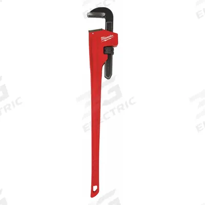 MILWAUKEE Pipe Wrench: Cast Iron, 6 in Jaw Capacity, Serrated, 48 in Overall Lg - Straight Pipe Wrenches
