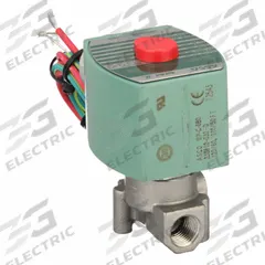 REDHAT Solenoid Valve: 2-Way, Normally Closed, 1/4 in Pipe Size, 110V AC/120V AC, High Flow (MPN 8262H220). Key specifications — Pipe Size: 1/4 in; Voltage: 120V AC; Brand: REDHAT; Coil Enclosure: Without Junction Box.