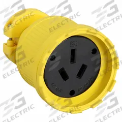 APPROVED VENDOR Straight Blade Connector: 10-50R, 125/250V AC, 50 A, 3 Pole, 3 Wire, Yellow (MPN C1050DF)