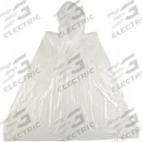 Disposable Rain Poncho: Clear, Polyethylene, Disposable, Pull-On, 40 in Lg, 0.02 mm Thick, 24 PK (MPN 2ELD5). Key specifications — Color: Clear; Includes: Individual Bagged Ponchos; Style: Rain Poncho; Size: Universal; Includes Hood: Yes; Brand: CONDOR; Material: Polyethylene; Reusability: Disposable.
