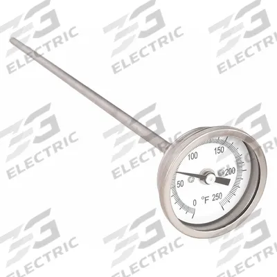 APPROVED VENDOR Dial Thermometer: 0°F to 250°F, ±1%@ 41 to 200°F - Back-Mount Fixed-Angle Thread-Mount Dial Thermometers