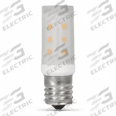 FEIT ELECTRIC Compact LED Bulb: Intermediate Screw (E17), LED, (T) Tubular, T8, 3 W Watt, 3000K (MPN BP40T8N/SU/LED). Key specifications — Bulb Shape: T8; Voltage: 120V AC; Bulb Finish: Clear; Color Temperature: 3000K; Brand: FEIT ELECTRIC.