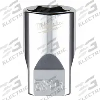 MILWAUKEE Standard Socket: SAE, 1/4 in Drive Size, 7/16 in Socket Size, 6-Point, Std, Chrome (MPN 45-34-9008). Key specifications — attr1204417: MILWAUKEE; attr1204392: Chrome.