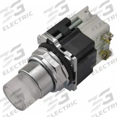 EATON Illuminated Push Button: Illuminated, Extended Profile, Metallic, 30 mm, 1NO/1NC (MPN 10250T76C). Key specifications — Brand: EATON; Action: Momentary; Series: 10250T; Push Button Material Type: Metallic.