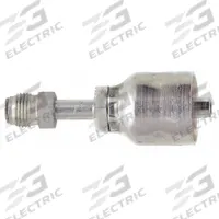 PARKER Hydraulic Crimp Fitting: Steel x Steel, Straight, -4 For Hose Dash Size, Male x Genderless (MPN 12843-4-4). Key specifications — For Hose Dash Size: -4; Fitting Gender: Male x Genderless; Fitting Connection Type: Inverted Flare x Crimp; Thread Size: 7/16"-24; Brand: PARKER.