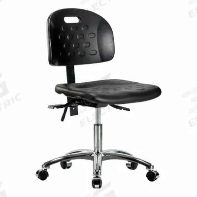 APPROVED VENDOR Ergonomic Chair: Polyurethane, Armless, Ht Range 17 3/4 in to 23 in, 18 in Seat Wd - Polyurethane Lab Chairs