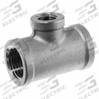 USA INDUSTRIALS Metal Pipe Tee: Tee, 1/2 in x 1/4 in x 1/2 in, Class 125, Chrome-Plated C89833 Brass (MPN ZUSA-PF-22710). Key specifications — Brand: USA INDUSTRIALS; Maximum Operating Pressure: 125 psi @ 72 °F.