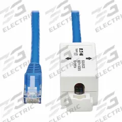 EATON TRIPP LITE Ethernet Cable: Unshielded, Cat 6A, 1.5 ft Overall Lg, PVC, Round, 1, Blue, Riser (MPN N237A-F18N-WHSH). Key specifications — End 1 Connection Type: RJ45; End 2 Connection Type: RJ45; Fire Rating: Riser; Jacket Material: PVC; NEC Article and Type: LP5; Standards: Trade Agreements Act (TAA); End 1 Connector Orientation: Straight; End 2 Connector Orientation: Straight.