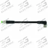 MURRELEKTRONIK Cordset: M8 Male Straight X M12 Female Right Angle, PVC, Black, 3 m Cable Lg (MPN 7000-88261-6100300). Key specifications — Cable Jacket Color: Black; IP Rating: IP65; Wire Size: 24 AWG; Brand: MURRELEKTRONIK.