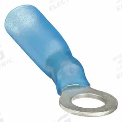 GRAINGER Ring Terminal: Blue, Heat Shrink Insulation, #8 Stud Size, 16 AWG to 14 AWG Wire Sizes (MPN 4FRF3). Key specifications — Brand: GRAINGER.