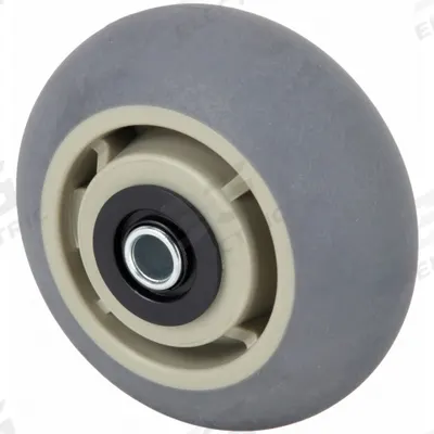 APPROVED VENDOR Caster Wheel: 5 in Wheel Dia., 2 in Wheel Wd, Rubber, 350 lb Load Rating - Nonmarking Rubber Tread on Plastic Core Wheels