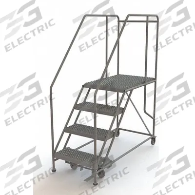 TRI-ARC Mobile Work Platform: 3.3 ft Platform Ht - Max, 24 in x 35 in, Steel - Manual-Lock Rolling Single-Access Platforms