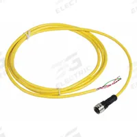 Cordset: 1/2"-20 Female Straight x Bare Wire, 3 Pins, Yellow, PVC, 2 m Cable Lg, 4 A Max Current (A) (MPN XZCPV1865L2). Key specifications — Brand: TELEMECANIQUE SENSORS; Cable Jacket Color: Yellow; IP Rating: IP67; Wire Size: 18 AWG.