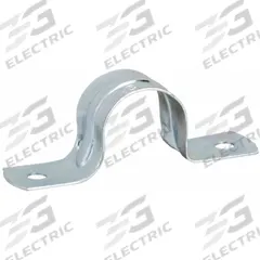 Conduit & Pipe Strap Clamp, Two-Hole: 3/4 in Trade Size, Steel, EMT (MPN 2093). Key specifications — Manufacturer Part Number: 2093; Color: Gray; Compatible Conduit Trade Size: 3/4 in; Compatible Conduit Type: EMT; Compatible Nominal Conduit/Pipe Size: 3/4 in; Compatible Pipe Size: 3/4 in; Finish: Electroplated; Material: Steel.