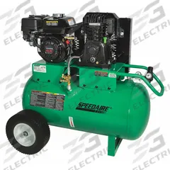 SPEEDAIRE Portable Gas Air Compressor: 1 Stage, 6.5 hp Engine, Honda, 13.9 cfm @ 90 psi, Horizontal (MPN AC1-PH65-30G). Key specifications — attr50858: Honda; attr50864: Recoil; attr50844: SPEEDAIRE.