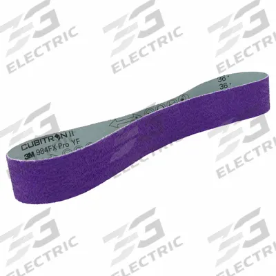 3M CUBITRON II Sanding Belt: 2 in W x 60 in L, Ceramic, 36 Grit, YF Wt Polyester Backing - Cool-Cutting Sanding Belts for All Metals