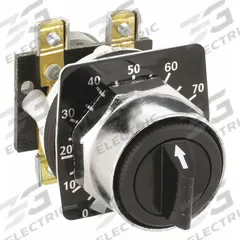 SCHNEIDER ELECTRIC Potentiometer: 30 mm Panel Mounting Size, 10,000 ohm Max Resist Rating (MPN 9001K2108). Key specifications — Manufacturer Part Number: 9001K2108; Series: 9001K; Brand: SCHNEIDER; Includes Dial Plate: Dial Plate Included; Bezel Style: Metallic (Black).