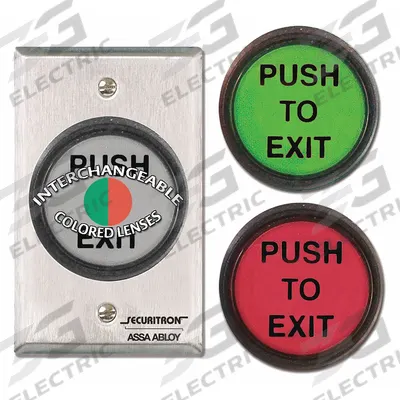 SECURITRON Exit Push Button: 4 1/2 in Ht, 5/8 in Dp, 2 3/4 in Wd, ADA Compliant - Push-to-Exit Buttons