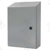 WIEGMANN Sloped Top Enclosure: Steel, 20 in x 20 in x 6 in, NEMA 12/13/3R/4, Solid Cover, Hinged (MPN N412202006CST). Key specifications — Closure Method: 1/4-Turn Latch; Brand: WIEGMANN; Knockouts: Not Included.