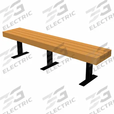 ULTRASITE Outdoor Bench: Trailside, 72 in Overall Lg, 17 1/4 in Overall Ht, Brown - Vandal Resistant Resinwood Benches