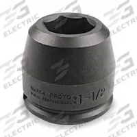 PROTO Impact Socket: 1 1/2 in Drive Size, SAE, 2 1/8 in Socket Size, 6-Point, Std, Black Oxide (MPN J15034). Key specifications — attr1215501: PROTO; attr1215515: Black Oxide; attr1215518: 2-1/8 in.
