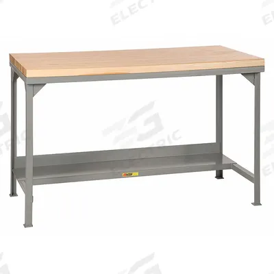 LITTLE GIANT Workbench: Fixed Ht, Butcher Block, 72 in x 30 in, 3,000 lb Overall Load Capacity - Workbenches with Lower Shelves