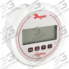 DWYER Digital Differential Pressure Gauge: DM-1000, 0.125 in Tubing, Center Back, 5 in Dial, 4X, 4X (MPN DM-1207). Key specifications — Case Material: Glass-Filled Plastic; Series: DM-1000; Pressure Measuring Units: kPa; Brand: DWYER; Process Connection Location: Center Back; Over-Pressure Limit: 100% Full Scale; Accuracy: ±1.00%; NEMA Enclosure Rating: 4X.
