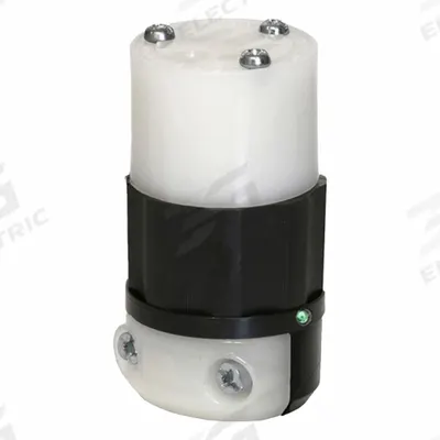 LEVITON Straight Blade Connector: 5-20R, 125V AC, 20 A, 2 Pole, 3 Wire, Black/White (MPN 5369-PLC) - General Purpose Connectors
