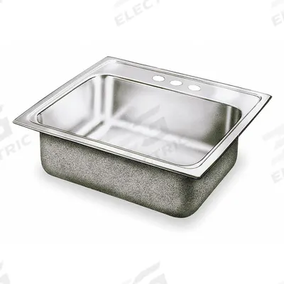 ELKAY Bowl Drop-In Sink: 25 in Overall Lg, 22 in Overall Wd, 10 in Bowl Dp, 21 in Bowl Lg - One-Bowl Counter-Mounted Kitchen & Bar Sinks without Faucets