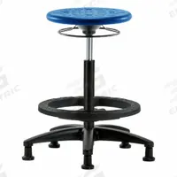 Stool: Polyurethane, Ht Range 22 in to 32 in, 13 in Seat Wd, 13 in Seat Dp, 5 Glides, 0 Casters (MPN IPHBSO-RG-BF-RG-BLU). Key specifications — Brand: APPROVED VENDOR; Foot Support: Yes; Base Material: Fiberglass; ESD-Safe: Not ESD Safe; Number of Casters: 0.