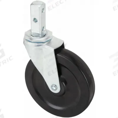 APPROVED VENDOR Stem Caster: Swivel, 5 in Wheel Dia., 1 in Wheel Wd, Rubber, 3/4 in Stem Dia. - Bolt-In Stem Casters with Square Stems for Square Tubes & Angle Iron