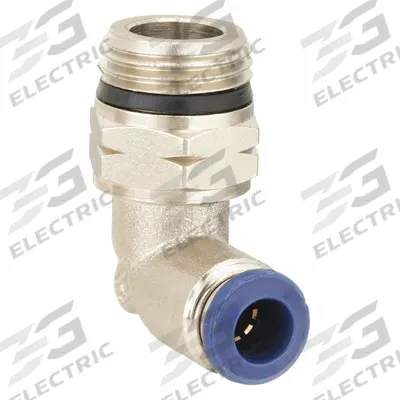 AIGNEP USA Push-Fit Elbow Fitting: 1/2 in OD x 1/4 in Pipe Size, Brass, Silver - Nickel-Plated Brass Tube Fittings