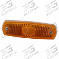 GROTE Clearance Marker Lamp: Clearance Light, LED, Rectangular, Amber, Screw, Male Bullet Connector (MPN 47263). Key specifications — Lens Color: Amber; Brand: GROTE; Electrical Connection: Male Bullet Connector; Lighting Technology: LED; Mount Type: Screw; SAE Lens Code: A.
