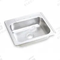ELKAY Bowl Drop-In Sink: 25 in Overall Lg, 22 in Overall Wd, 6 3/8 in Bowl Dp, 21 in Bowl Lg, 22 ga (MPN D125223). Key specifications — Brand: ELKAY; Color Family: Silver/Gray.