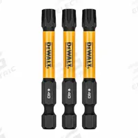 DEWALT Power Bit: Power Bit, T40 Bit Size, Torx® Head, T40 Bit Industry Size, Std, Hex, Impact, 3 PK (MPN DWAF2TX40IR3). Key specifications — attr1119738: Hex; attr1119740: Standard; attr1119734: S2 Steel; attr1119737: Power Bit; attr1119741: DEWALT.