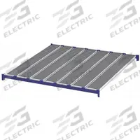 UNEX ROLLER RACK Gravity Flow Shelf: Tilt, 96 in x 96 in x 2 5/8 in, 3,000 lb Shelf Capacity, Steel (MPN RR99S2R8X8-L). Key specifications — Shelf Angle: Tilt; Finish: Powder Coated; Material: Steel; Brand: UNEX ROLLER RACK.