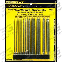 EAZYPOWER Driver Bit: Power Bit, Imperial, Security Torx