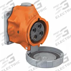 HUBBELL Pin and Sleeve Receptacle: Orange, 125/250V AC, Single Phase, 30 A, 3 Pole, 4 Wire (MPN HBLS430R12W). Key specifications — Brand: HUBBELL.
