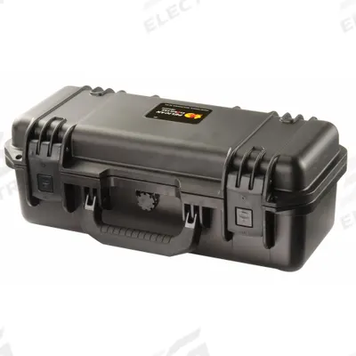 PELICAN Protective Case: 6 1/4 in x 17 in x 6 1/4 in Inside, No Foam, Black, Stationary - Impact-Resistant Suitcase-Style Cases