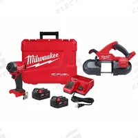 MILWAUKEE Impact Driver and Band Saw Kit: 2 Tools, Impact Driver/Portable Band Saw, 18 V DC Volt (MPN 2953-22, 2829-20). Key specifications — attr1176460: Portable Band Saw.