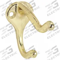 APPROVED VENDOR Coat Hook: Screw, 20 lb Wt Capacity, 2 Points per Hook, Gold, 3 in Projection (MPN 1HGL1). Key specifications — Color: Gold; Finish: Electroplated; Material: Aluminum; Product Type: Coat Hook.