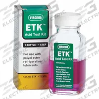 VIRGINIA KMP Acid Test Kit: Onsite, Acid Level, 1 Tests, Color Change (MPN ETK). Key specifications — Includes: Color Comparison Chart; For Lubricant Type: Polyol Ester; Brand: VIRGINIA KMP; Indication Method: Color Change; Test Type: Acid Level; Flammability: Flammable; Product Type: Acid Test Kit.