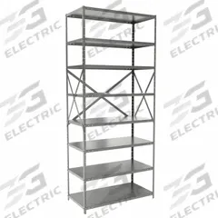 HALLOWELL Metal Shelving: Standalone, Medium-Duty, 36 in x 18 in, 84 in Overall Ht, 8 Shelves (MPN F5513-18HG). Key specifications — Frame Material: Steel; Shelving Material: Steel; Assembled: Unassembled; Color: Gray; Brand: HALLOWELL.