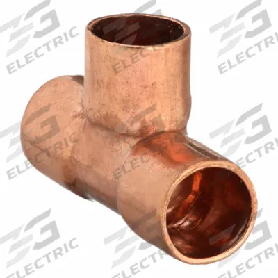 NIBCO Sweat Fitting Tee: 1/8 in CTS x 1/8 in CTS x 1/8 in CTS, Cup x Cup x Cup - Wrot Copper Tube Fittings